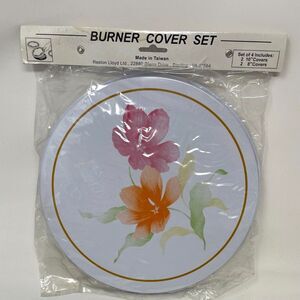 Vintage Corelle Coordinates Floral Flower Electric Stove Burner Cover Set 4 NEW